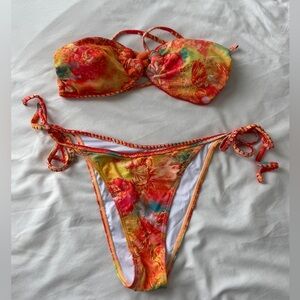 Vibrant Floral Bikini Set- size large (fits medium)